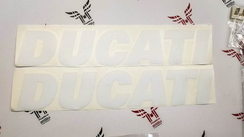 Наклейка большая белая надпись Ducati