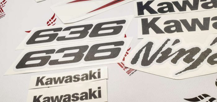 Комплект наклеек Kawasaki ZX-6R-636 2003 RED-WHITE