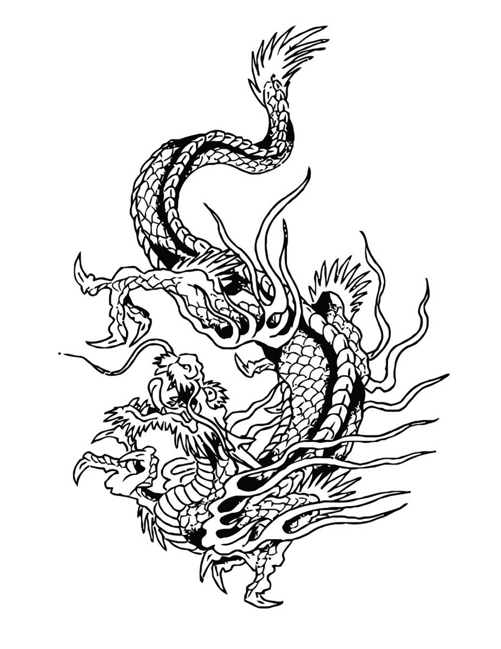 Китайский дракон эскиз Минимализм