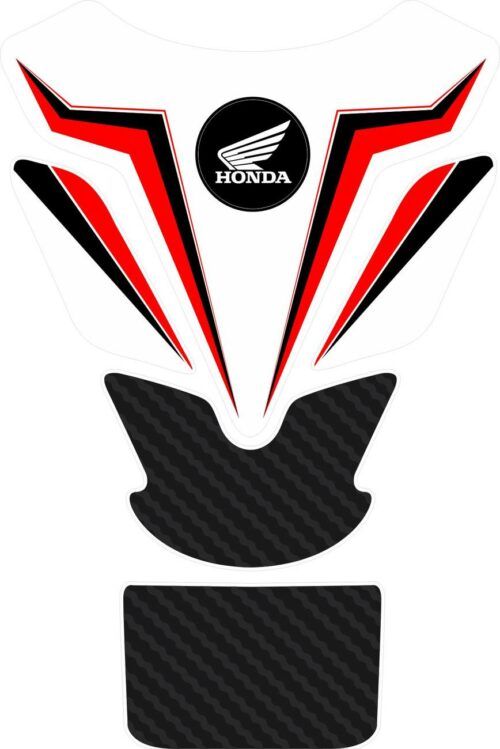 3D объёмная наклейка на бак Honda-black-red-flashes