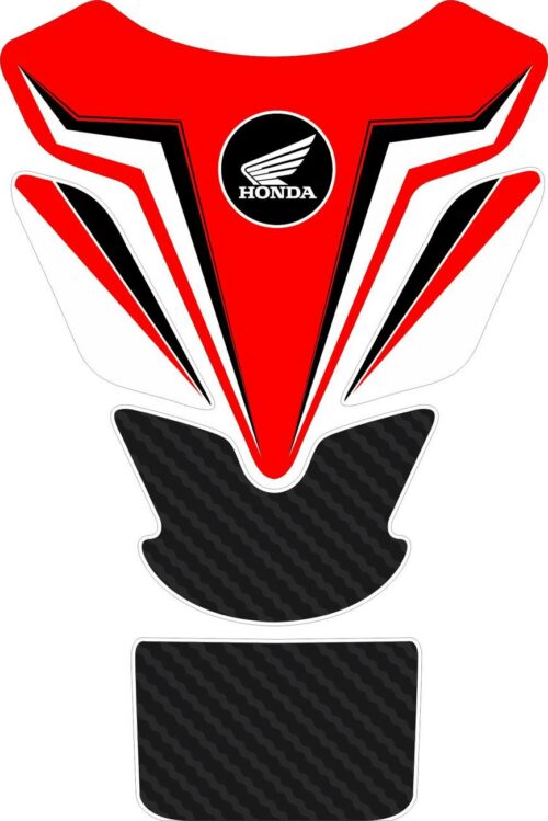 3D объёмная наклейка на бак Honda-black-red-stripes