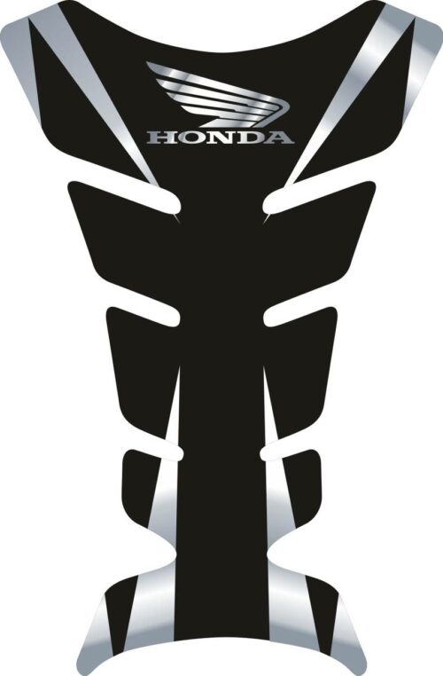 3D объёмная наклейка на бак Honda-black-silver