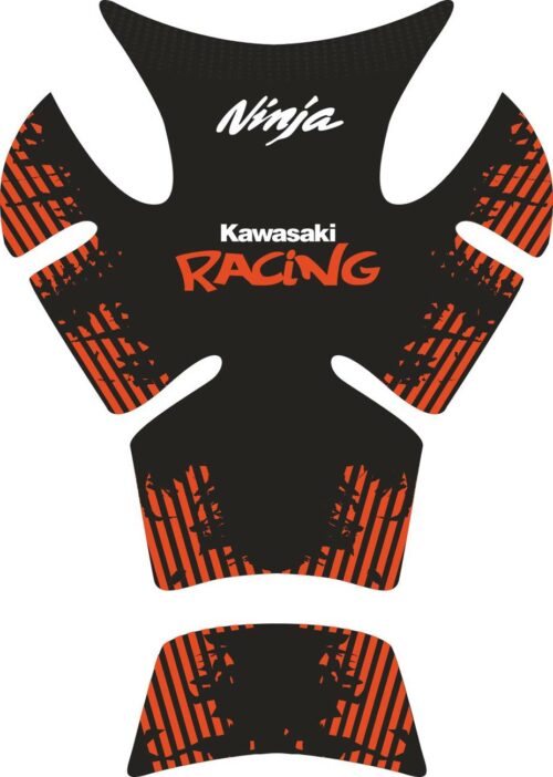 Объёмные 3D наклейки на бак Kawasaki racing-orange