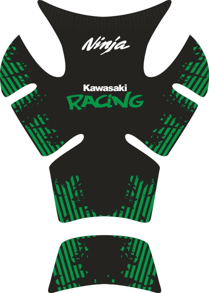 Объёмные 3D наклейки на бак Kawasaki racing-green