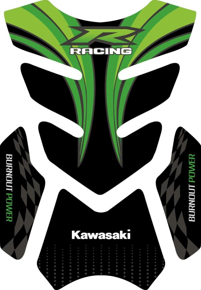 Объёмные 3D наклейки на бак Kawasaki Racing-Green