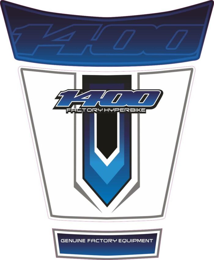 Объёмная 3D наклейка на бак Suzuki-1400-white-blue