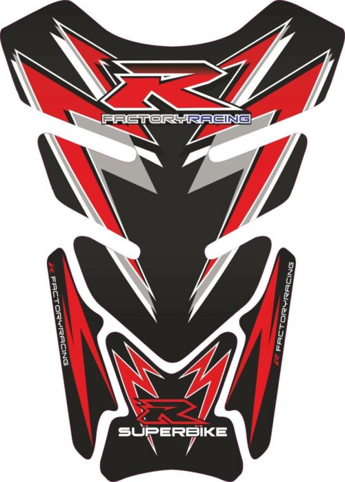 Объёмная 3D наклейка на бак Suzuki-R-black-red