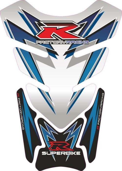 Объёмная 3D наклейка на бак Suzuki-R-grey-blue