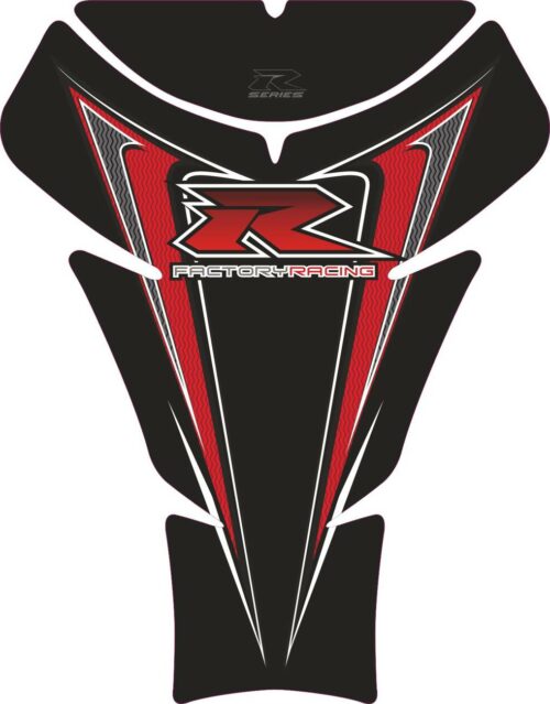 Объёмная 3D наклейка на бак Suzuki-R-series-black-red