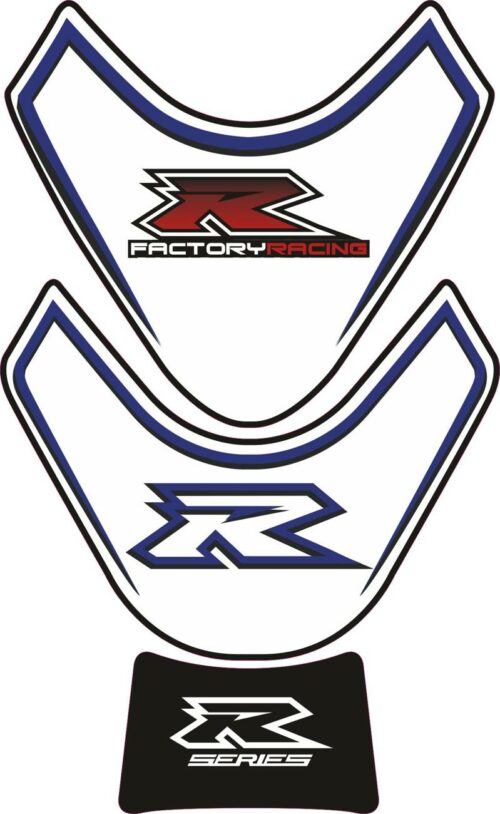Объёмная 3D наклейка на бак Suzuki-R-series-white-blue