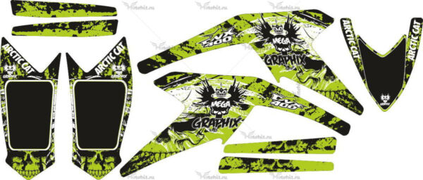 Комплект наклеек ARCTIC CAT DVX-400 GREEN-MEGA-GRAPHYX
