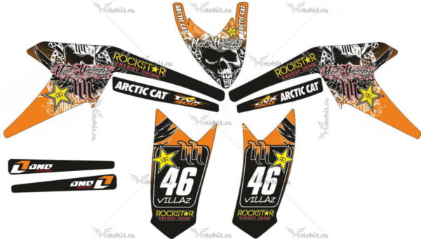 Комплект наклеек ARCTIC CAT DVX-400 ROCKSTAR-ORANGE
