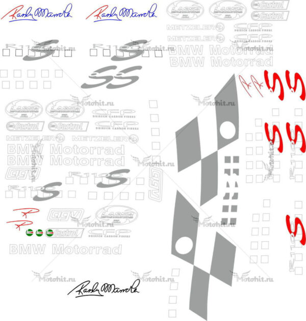 Комплект наклеек BMW R-1100-S 2000+ Randy-Mamola-Boxer CUP