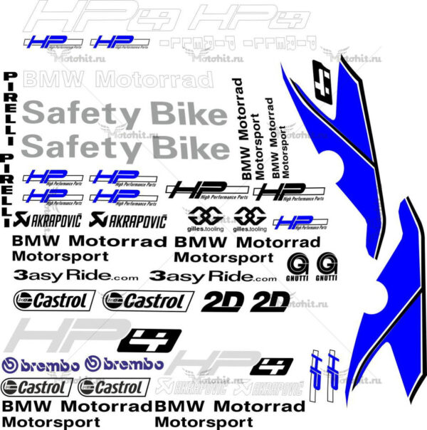Комплект наклеек BMW S-1000-RR 2012 MOTORRAD-HP