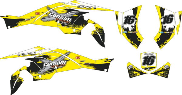 Комплект наклеек на CAN-AM DS-450-YELLOW