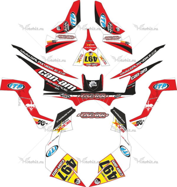 Комплект наклеек CAN-AM RENEGADE-RED-K