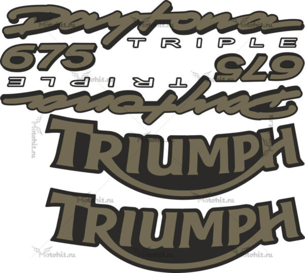 Комплект наклеек DAYTONA-675 2006 TRIUMPH-GOLD