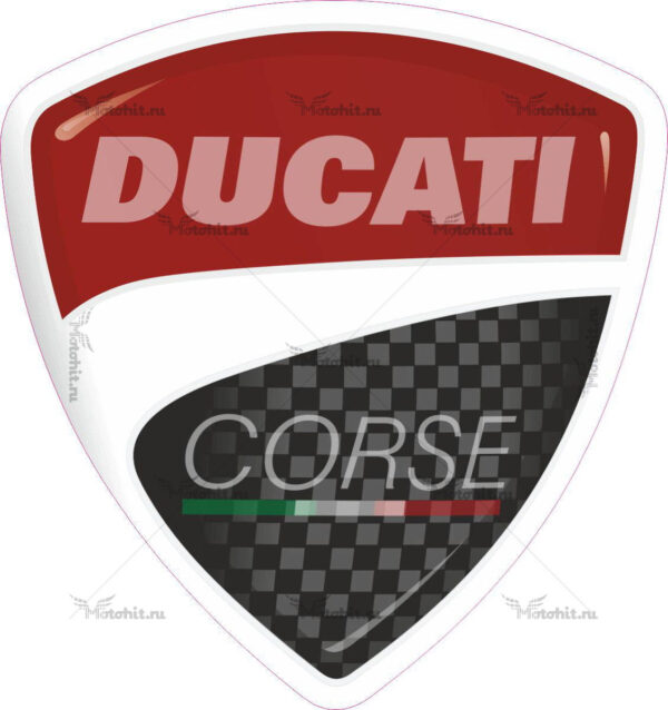 Наклейка DUCATI CORSE CARBON объемная