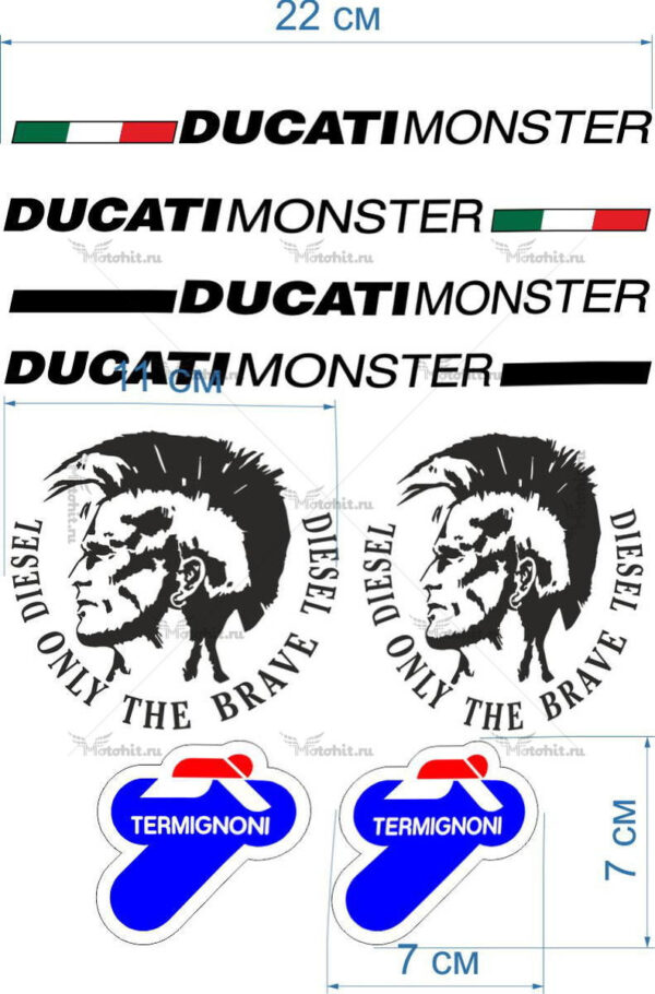Комплект наклеек DUCATI MONSTER-MOHICANO
