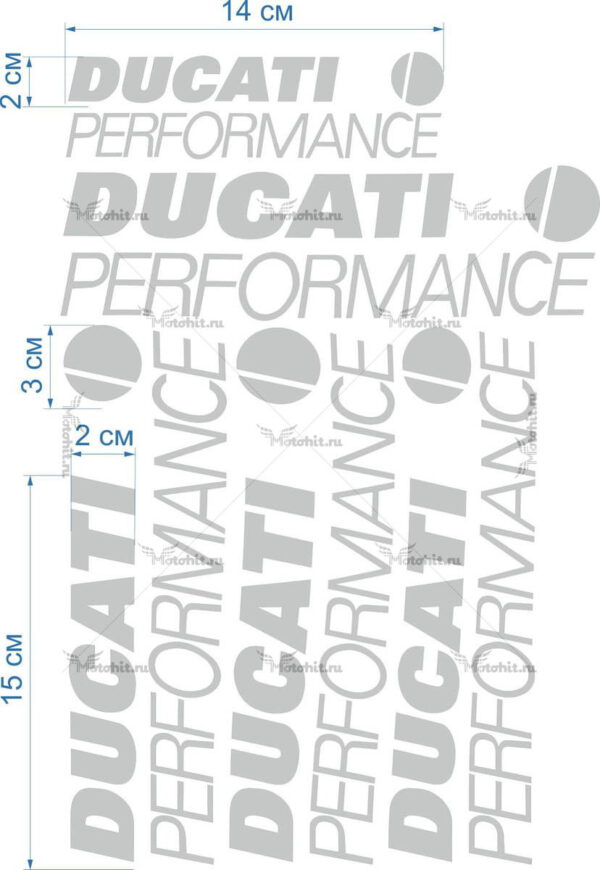 Комплект наклеек DUCATI PERFORMANCE-PROMO