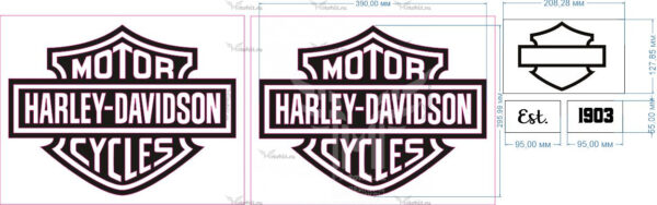Наклейки для HARLEY-DAVIDSON-062-BIG-STENCIL