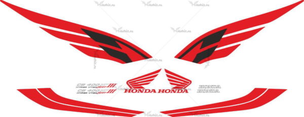 Комплект наклеек Honda CB-400 2004-2007 VTEC spec 3 RED