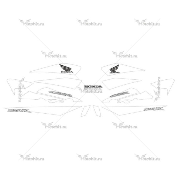 Комплект наклеек Honda CBR-125-R 2007-2010 BLACK