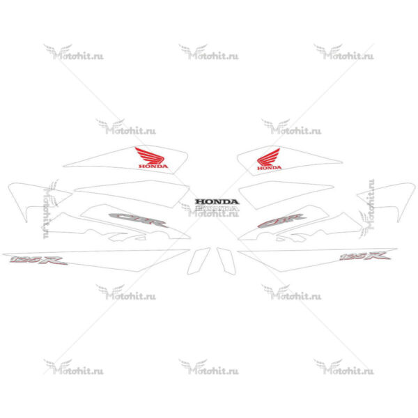 Комплект наклеек Honda CBR-125-R 2007-2010 RED