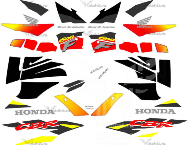 Комплект наклеек Honda CBR-600-F3 1995-1996 FOR RED BLACK