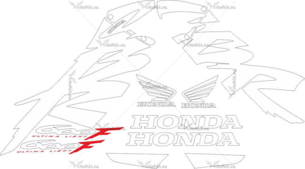 Комплект наклеек Honda CBR-600-F4 1999-2000 WHITE