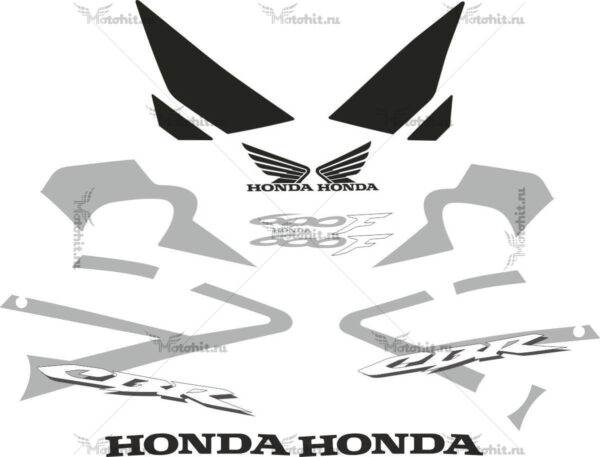 Комплект наклеек Honda CBR-600-F4i 2005-2007 silver