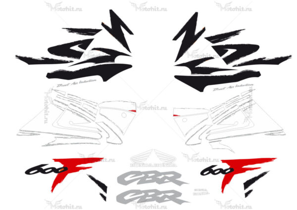 Комплект наклеек Honda CBR-600-F3 WHITE 1997-1998