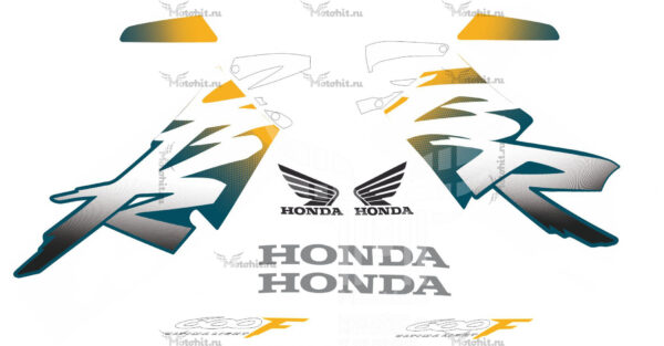 Комплект наклеек Honda CBR-600-F4 1999-2000 YELLOW-TORQUE