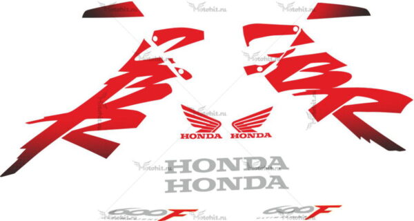 Комплект наклеек Honda CBR-600-F4 1999-2000 Red-Silver