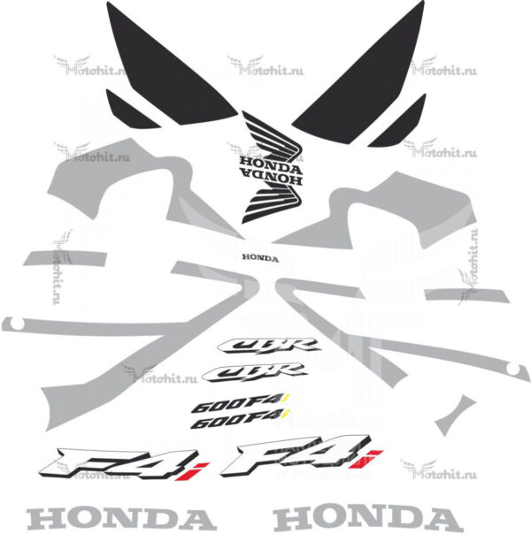 Комплект наклеек Honda CBR-600-F4I 2001-2005 silver sides