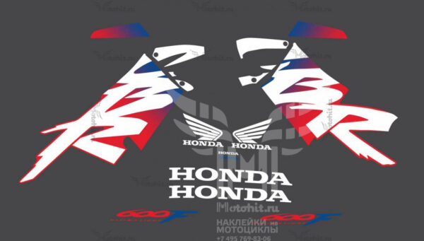 Комплект наклеек Honda CBR-600-F4 1999-2000 Blue-Red