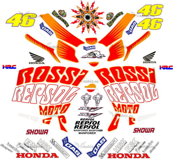 Комплект наклеек Honda CBR-600-RR 2003-2004 ROSSI-2