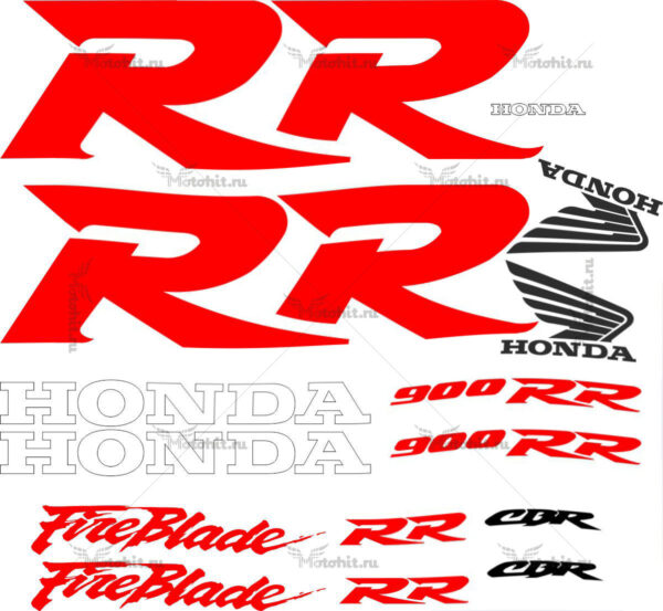 Комплект наклеек Honda CBR-900-RR 1998 RED