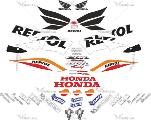 Комплект наклеек Honda CBR-1000-RR 2004-2005 REPSOL-LIGHT