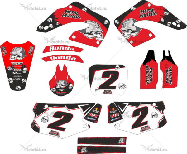 Комплект наклеек Honda CR-125 CR-250 2000-2001 MULISHA-KUBICEK