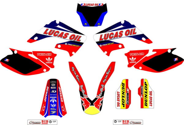 Комплект наклеек на HONDA CR-125 2002-2007-LUCAS-OIL