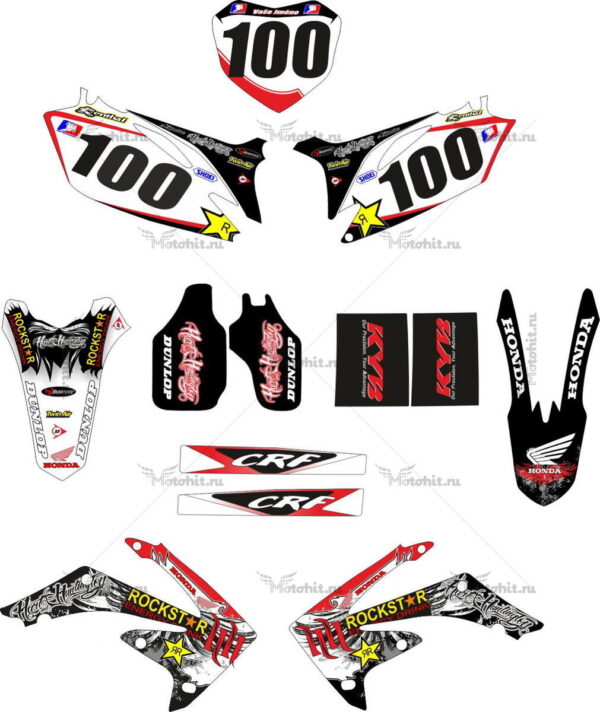 Комплект наклеек Honda CRF 450 2009-2012 HART-AND-HUNTINGTON