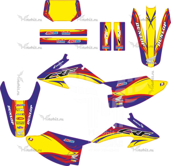 Комплект наклеек на HONDA CRF-150-230 2008-2012 LOCO-5