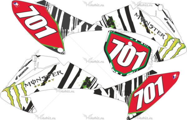 Комплект наклеек Honda CRF-230 2007 MONSTER-BRANCA