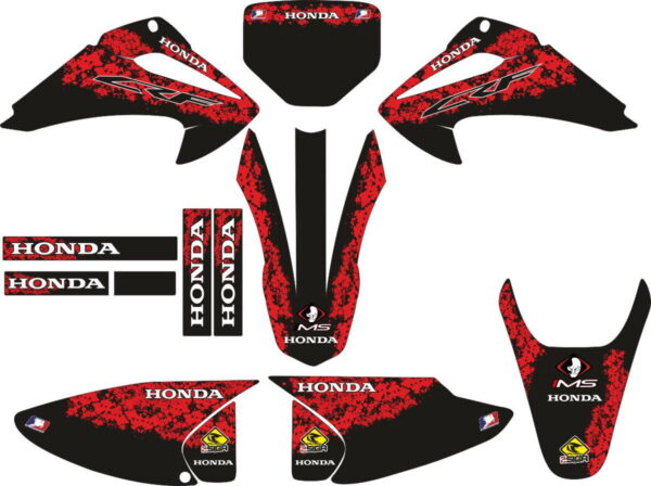 Комплект наклеек на HONDA CRF-230R 2003-2007 BLACK-RED