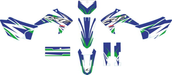 Комплект наклеек на HONDA CRF-230R 2015-2017 BLUE-GREEN
