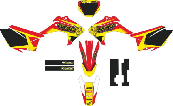 Комплект наклеек на HONDA CRF-230R 2015-2017 RED-2