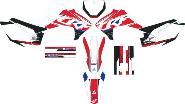 Комплект наклеек на HONDA CRF-230R 2015-2017 RED-3