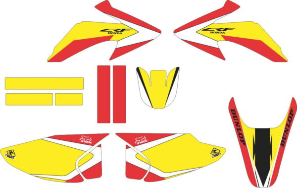 Комплект наклеек на HONDA CRF-230R-X 2003-2008 YELLOW