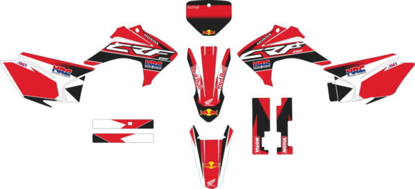 Комплект наклеек на HONDA CRF-230X 2015-2017 RED